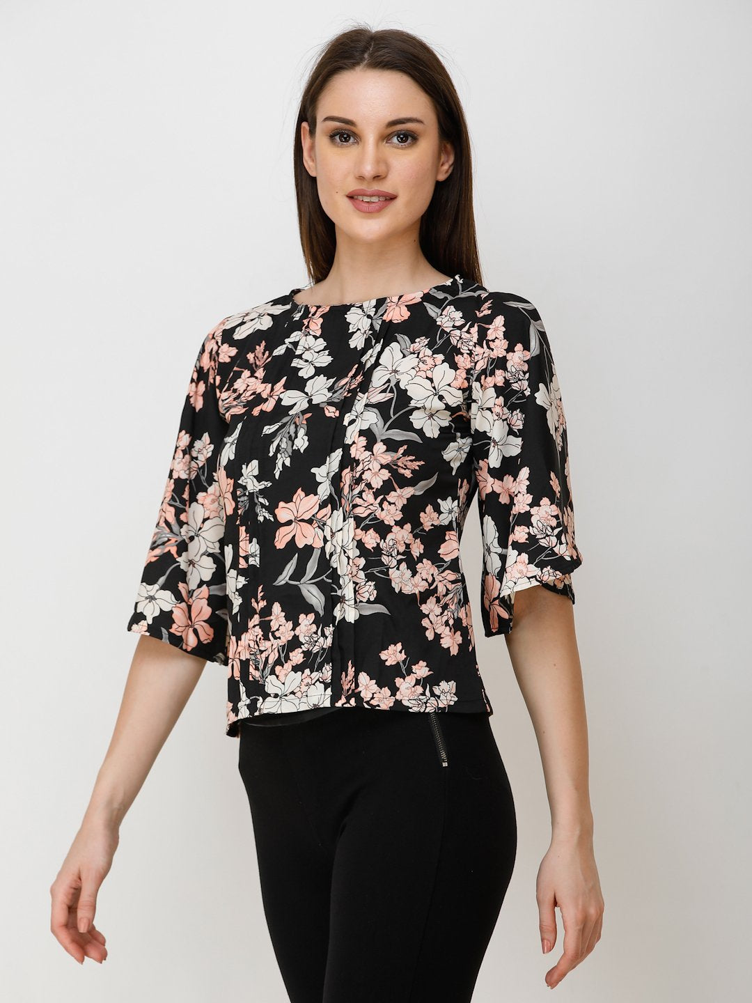 Black Printed Top