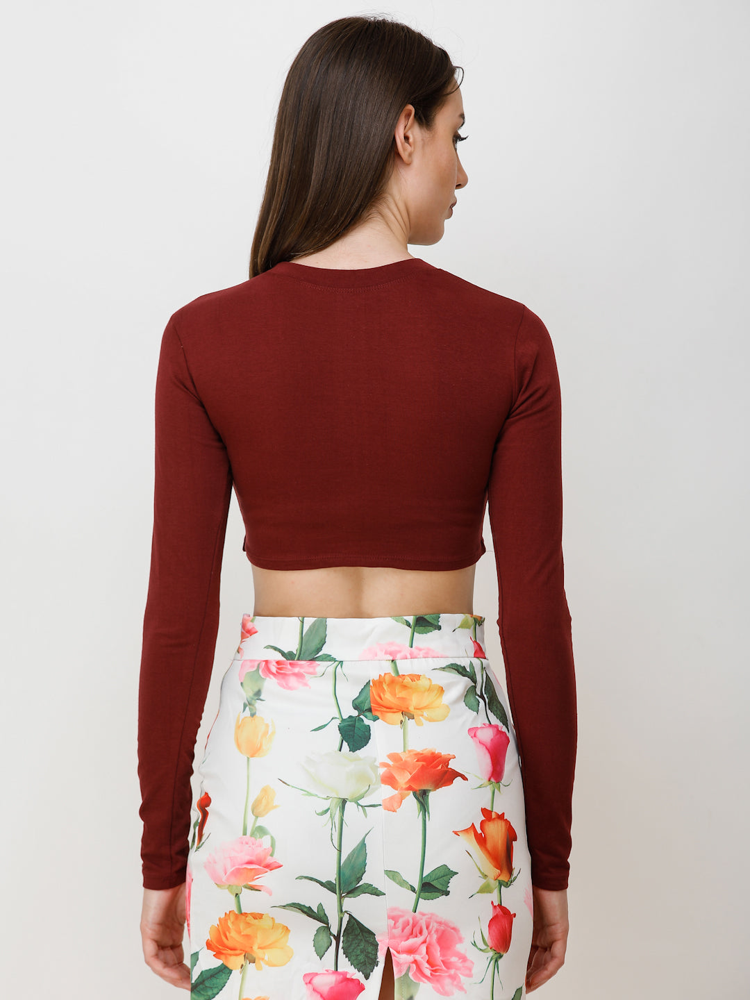 SCORPIUS Women Maroon Solid Fitted Top