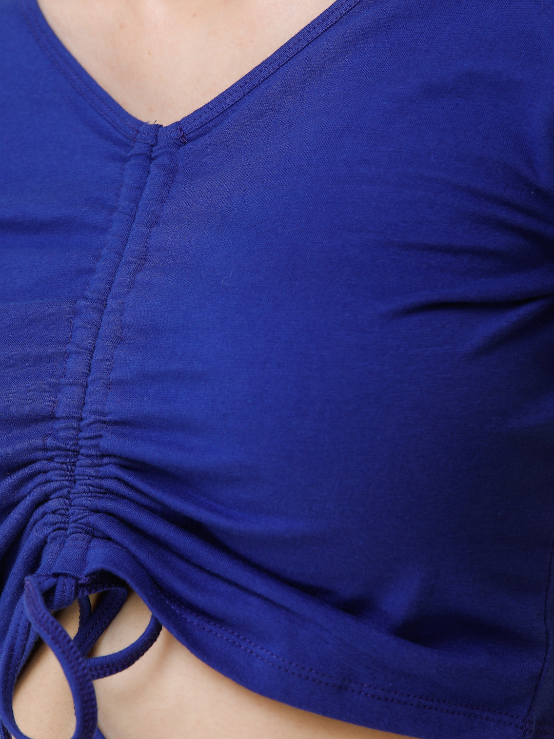SCORPIUS Women Blue Solid Crop Top
