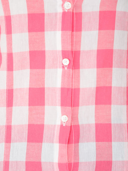 Checkered White & Pink Shirt