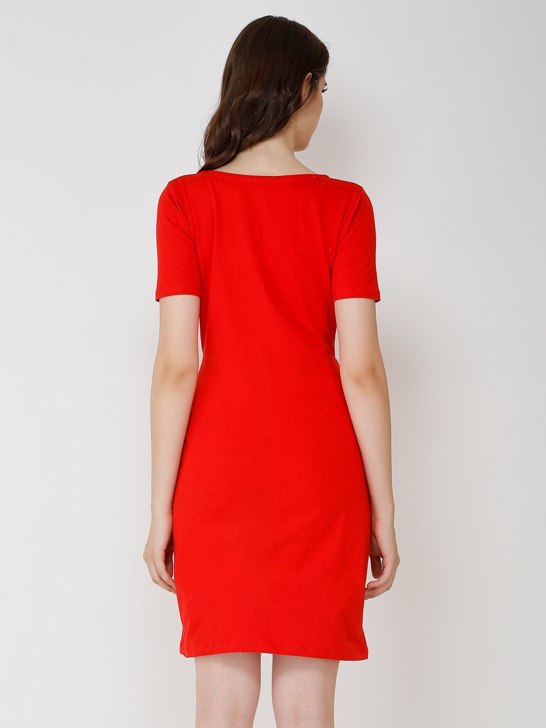 Red wrap dress