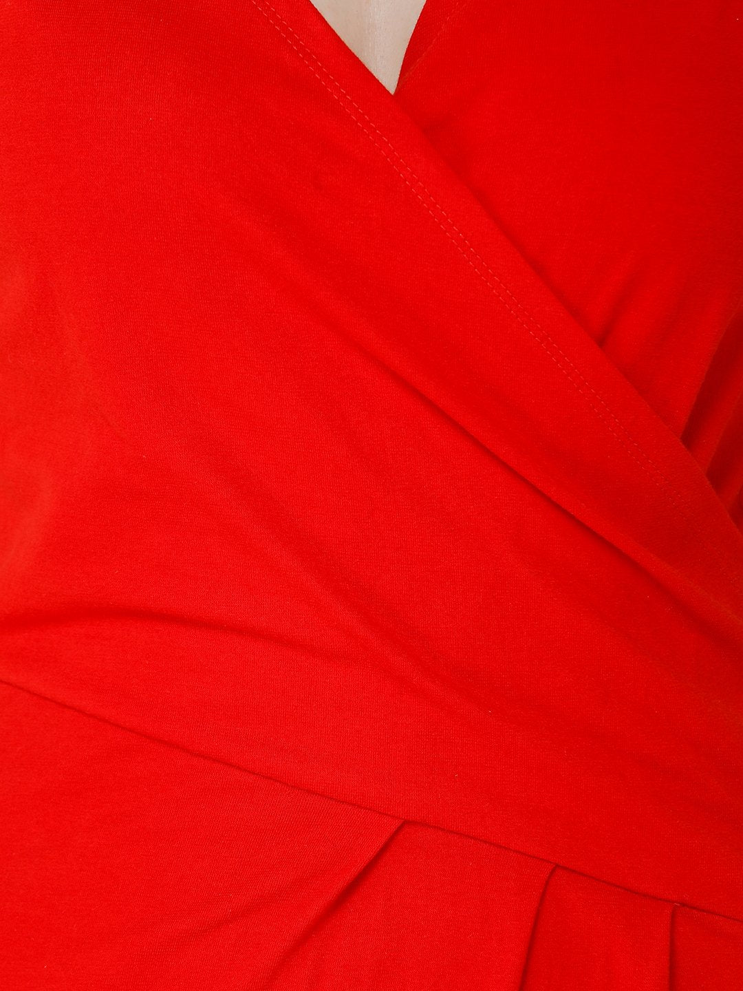 Red wrap dress