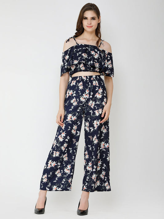 Navy Floral Clothing Set