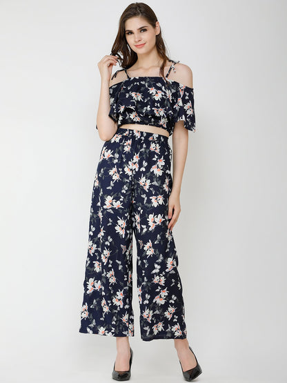 Navy Floral Clothing Set