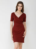 Maroon wrap dress