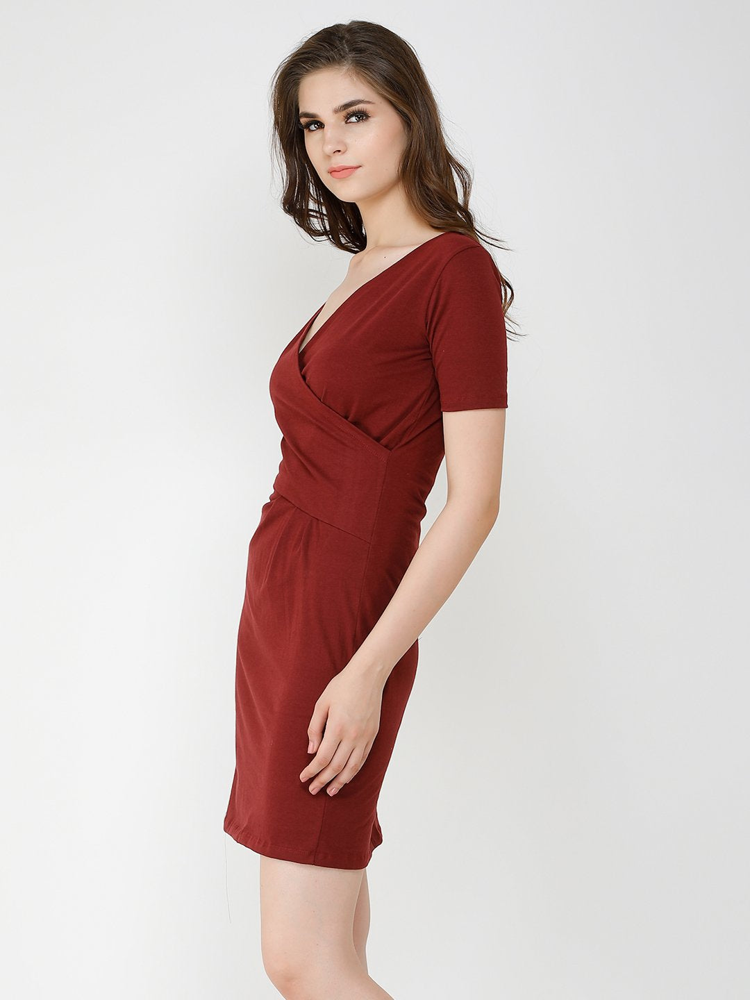Maroon wrap dress