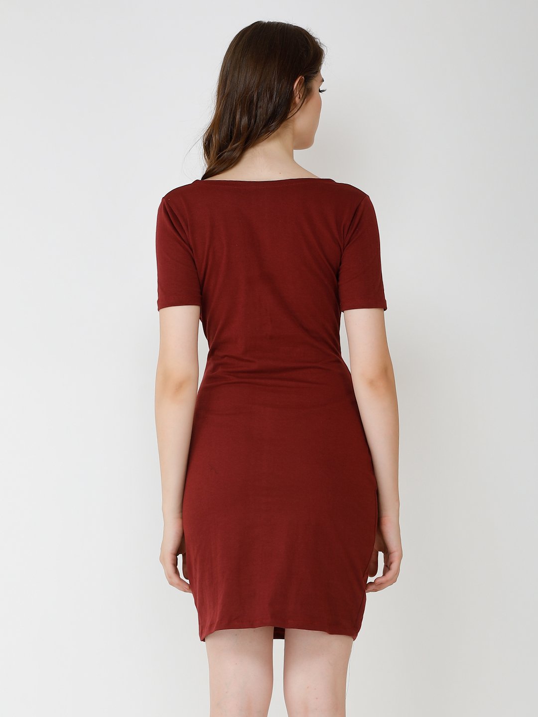 Maroon wrap dress