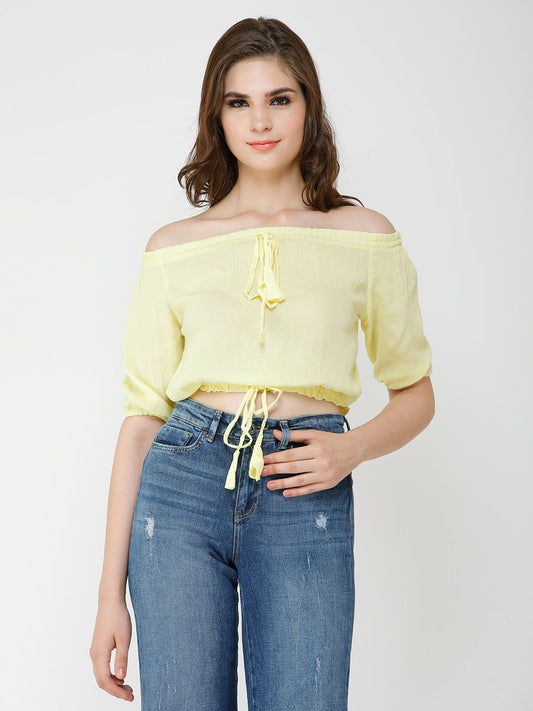 yellow crop  top