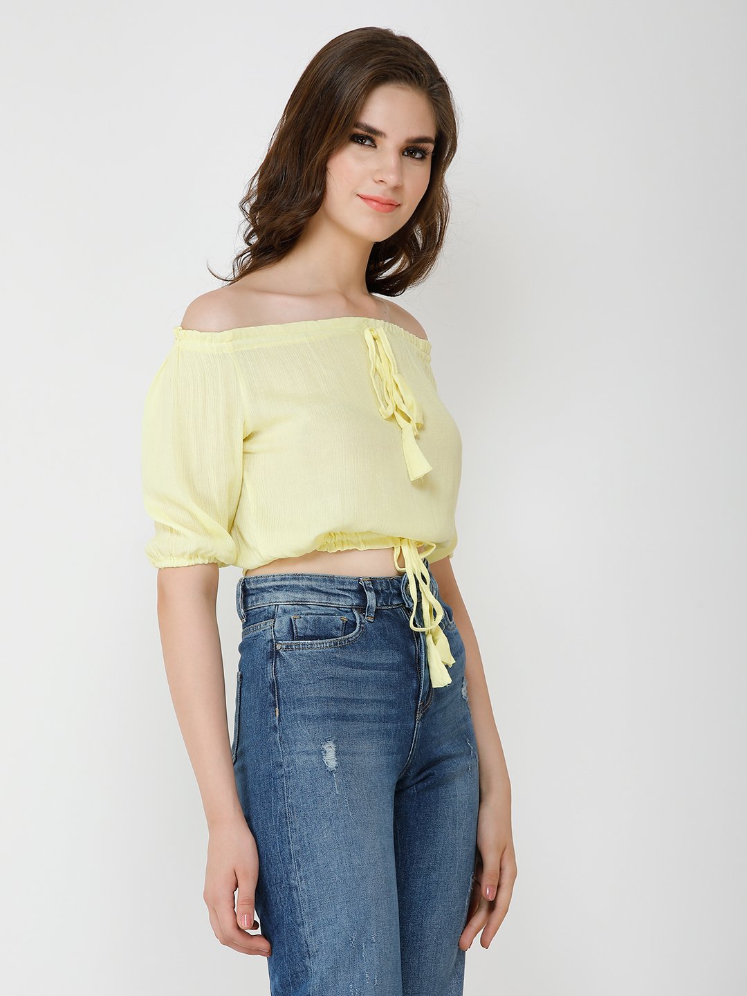 yellow crop  top