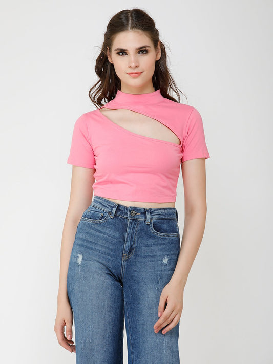 pink solid top