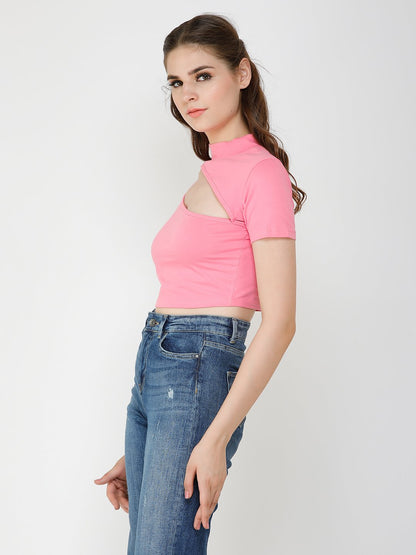 pink solid top