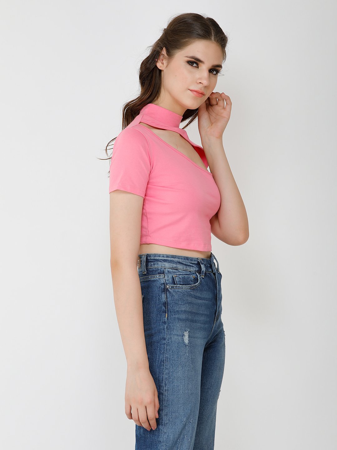 pink solid top