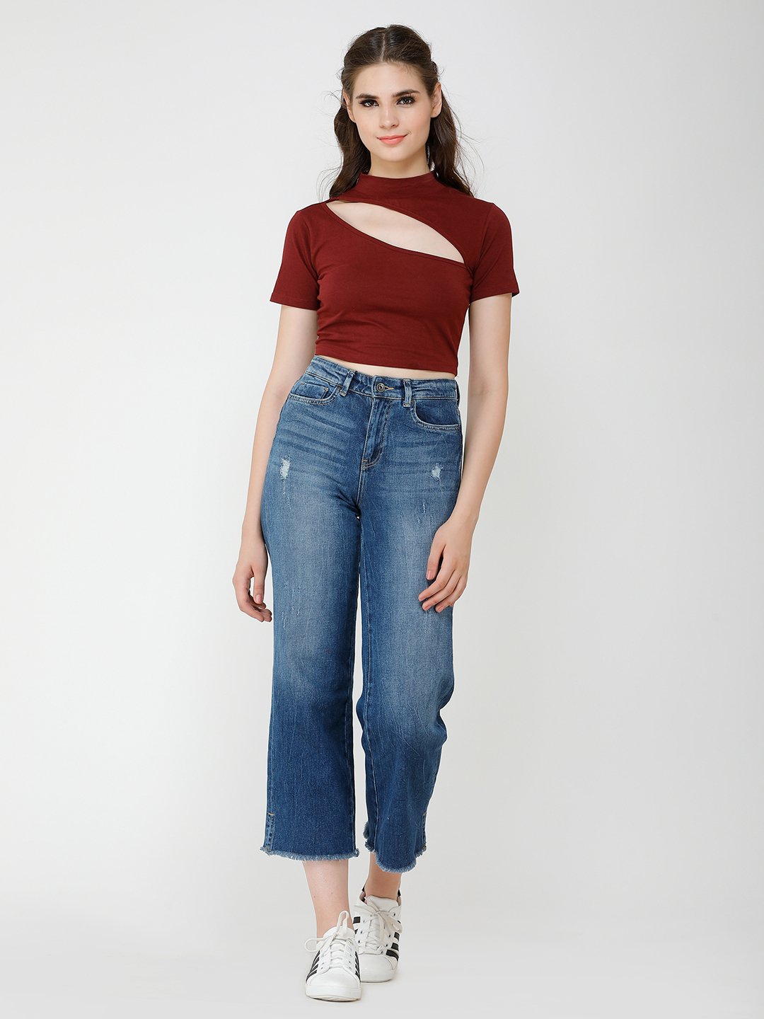 Maroon solid top