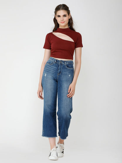 Maroon solid top