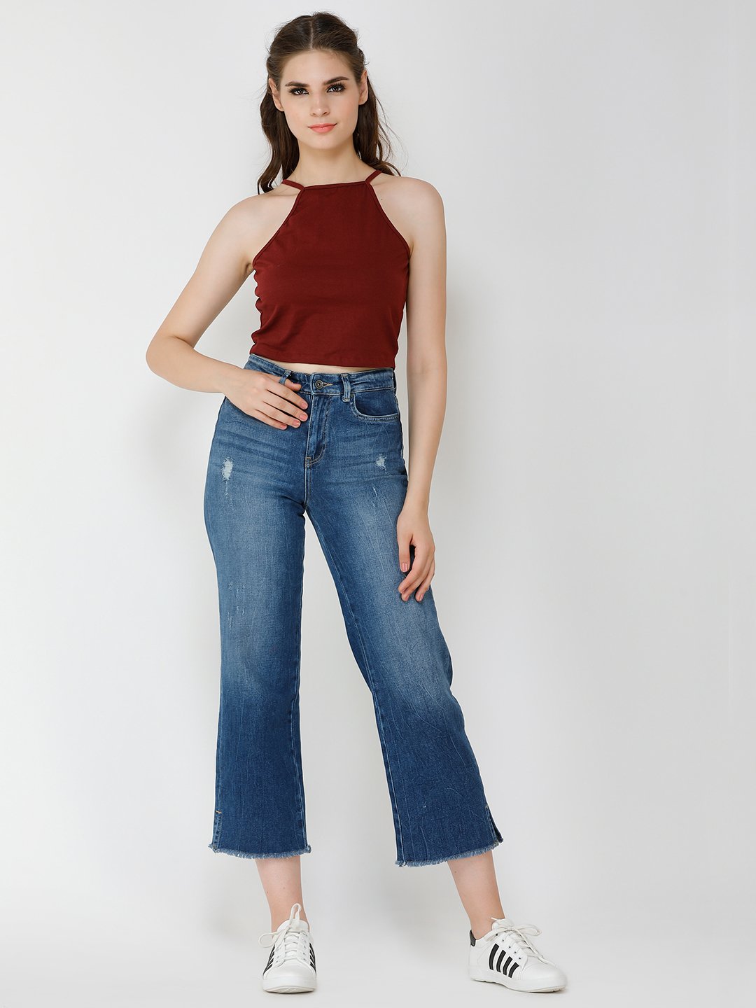 Maroon Solid Top
