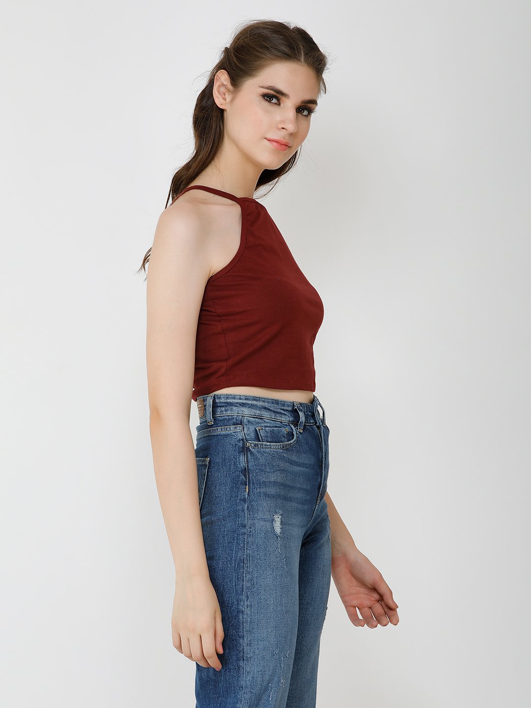Maroon Solid Top