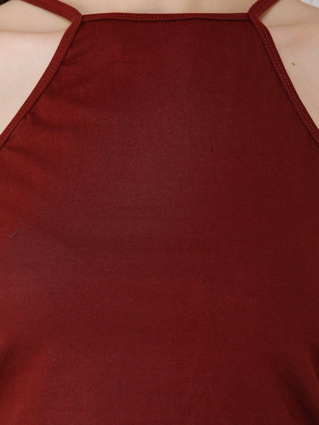 Maroon Solid Top