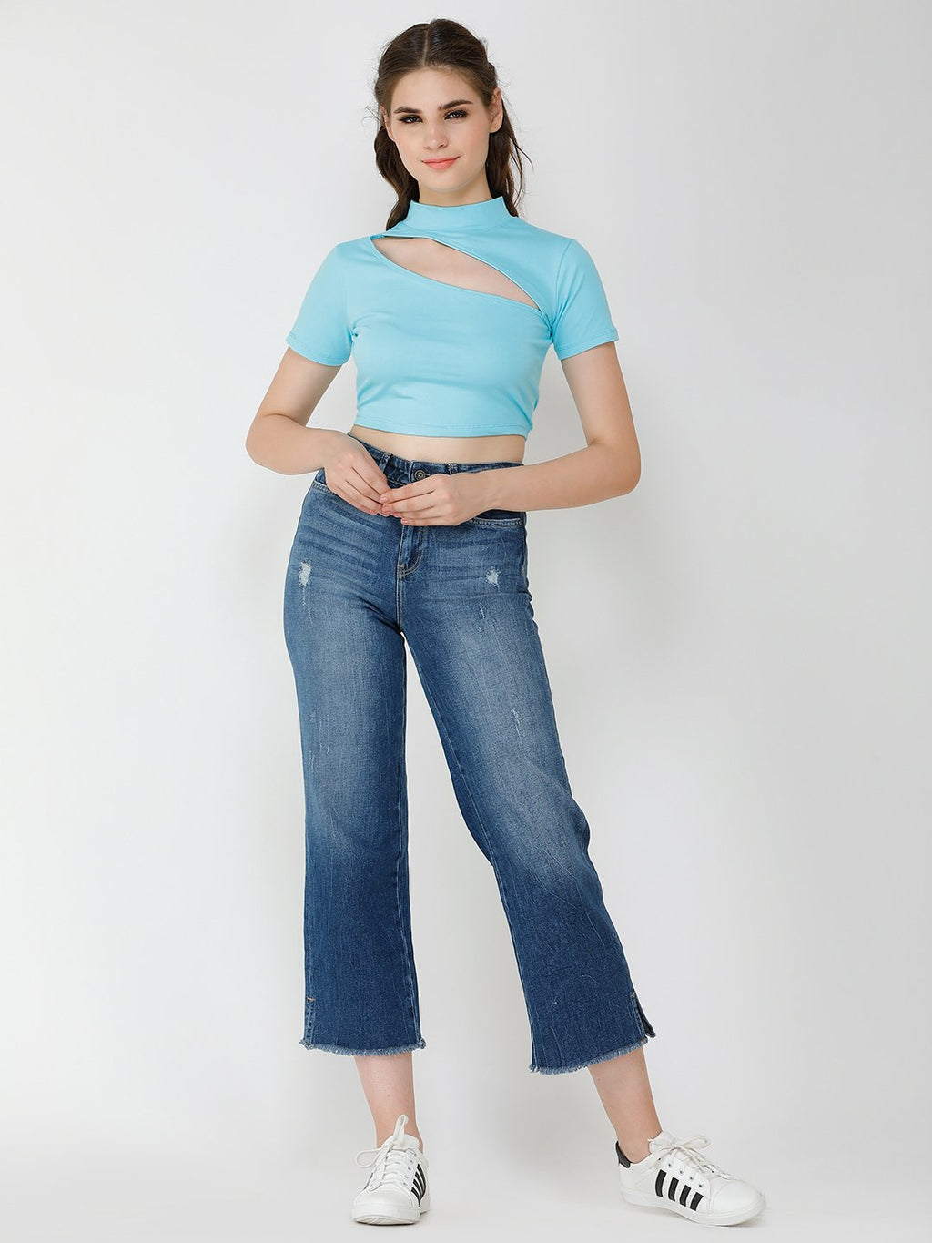 Blue solid top