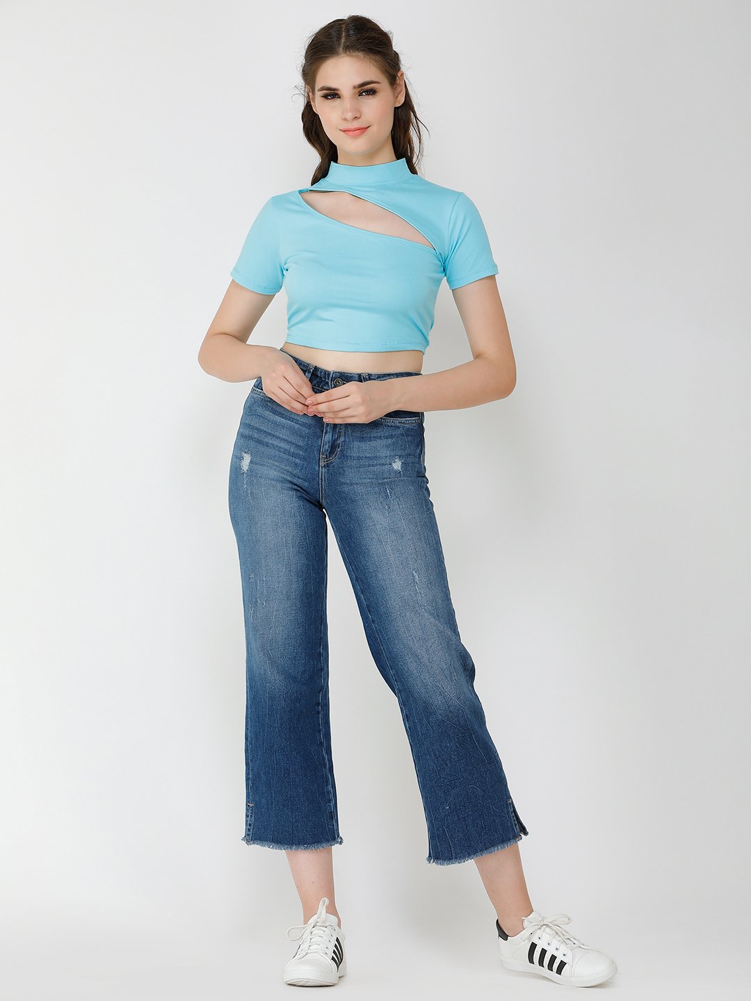 Blue solid top