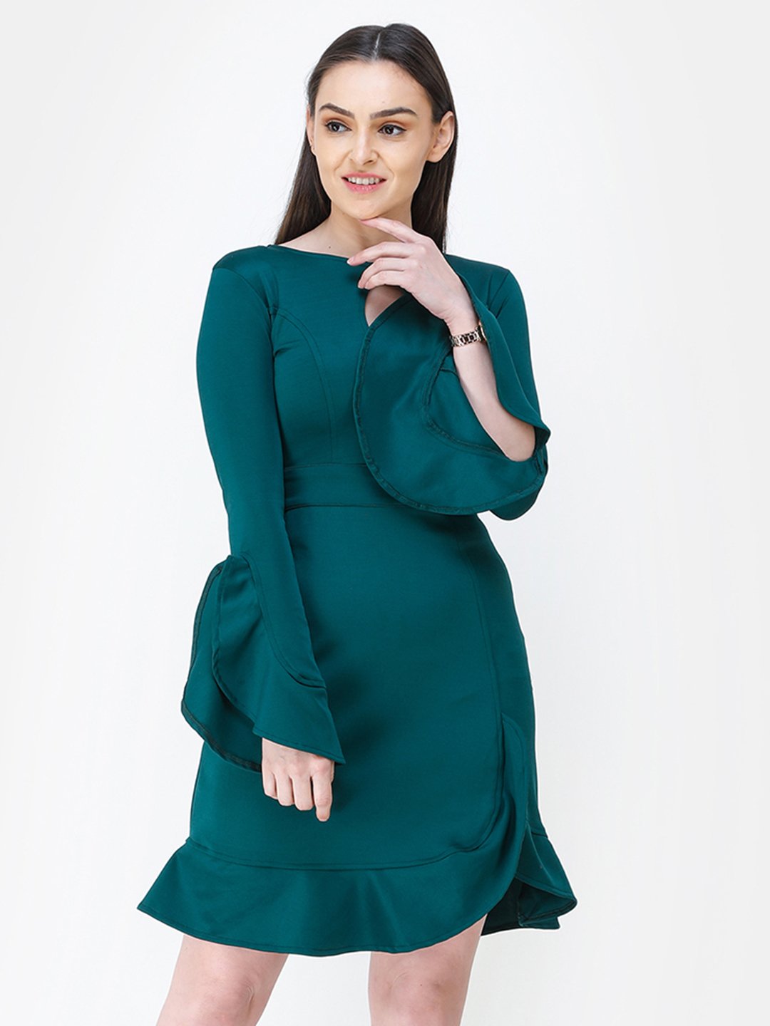 Solid Green Dress