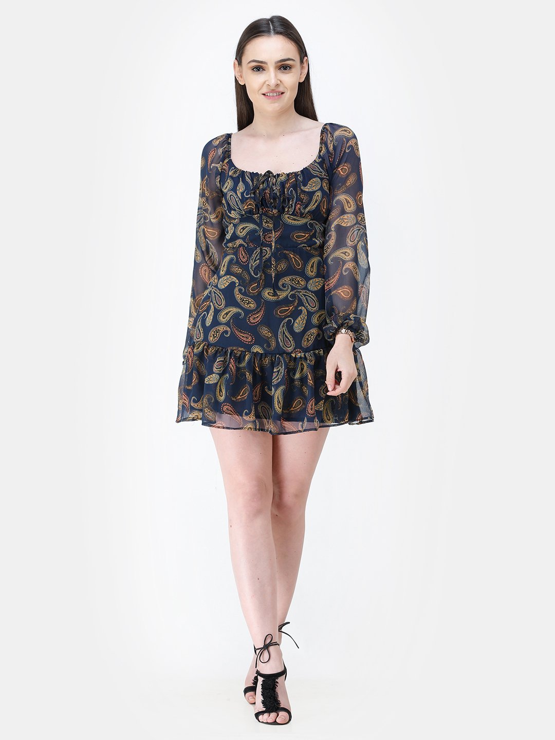 Blue Printed Dress