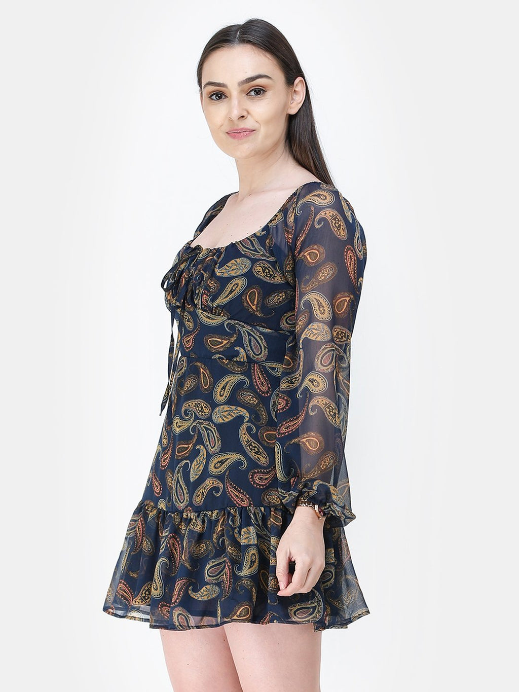 Blue Printed Dress