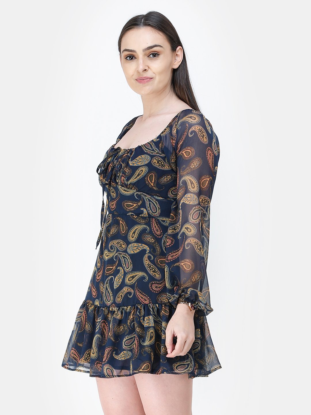 Blue Printed Dress