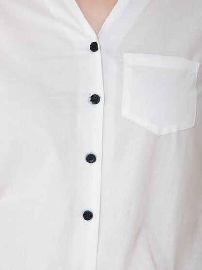 White Shirt with Black buttons