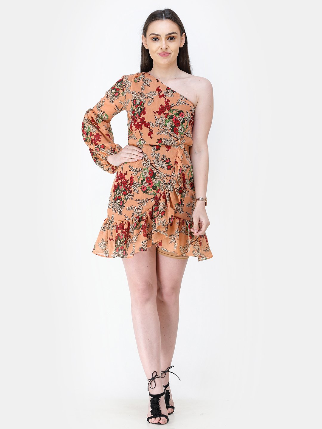 Orange Printed Dress
