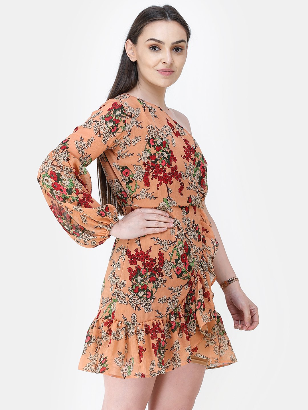 Orange Printed Dress