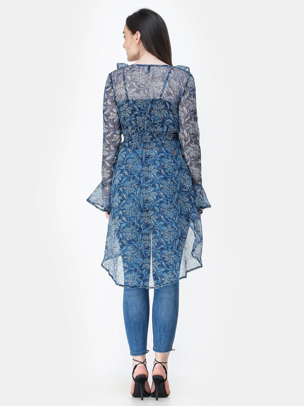 Blue Printed Shrug
