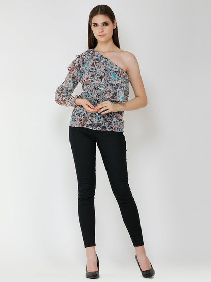 Blue Printed Top