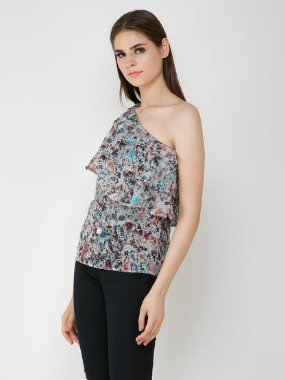 Blue Printed Top