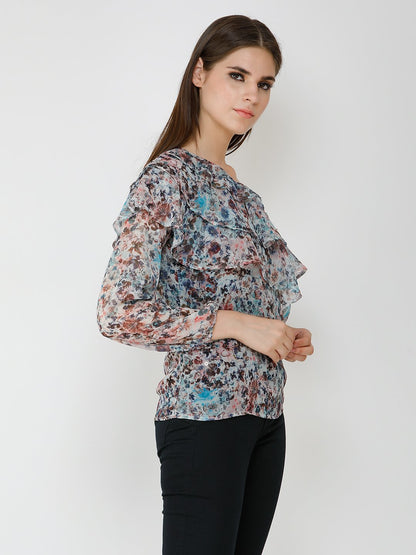 Blue Printed Top