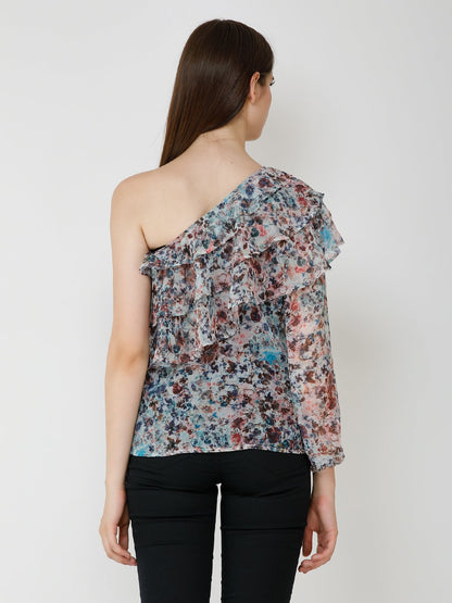 Blue Printed Top