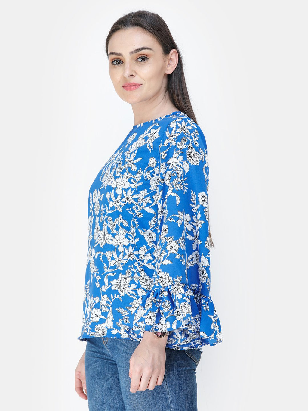 Blue Printed Top
