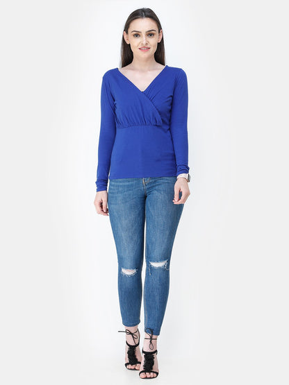 Blue Solid Top