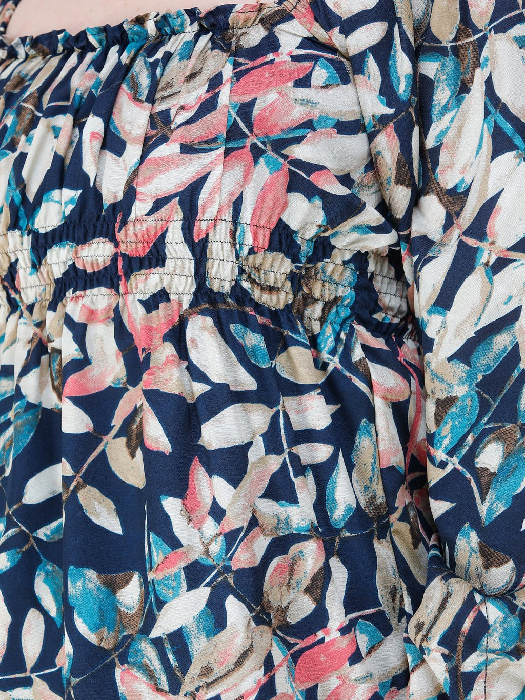 Navy Blue Printed Top