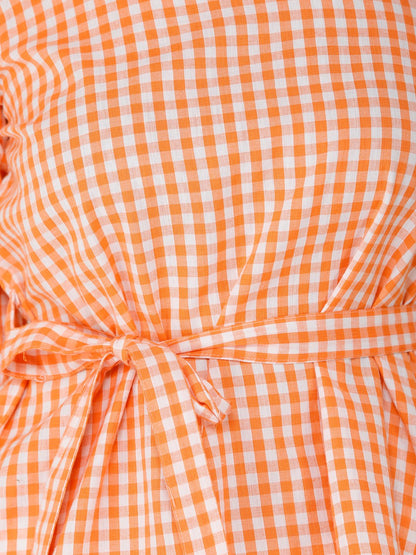Orange Checkered Top