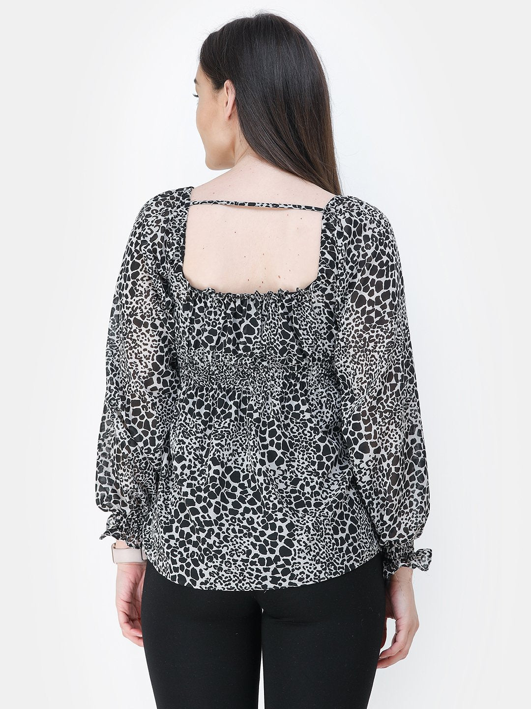 Black Printed Top
