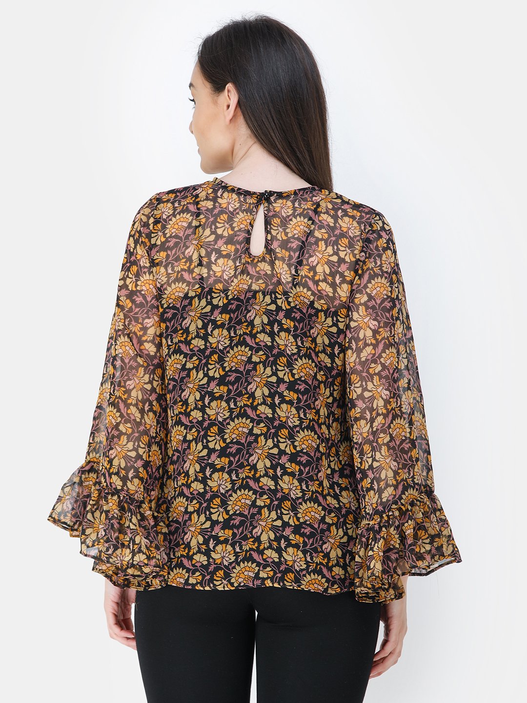 Black Printed Top