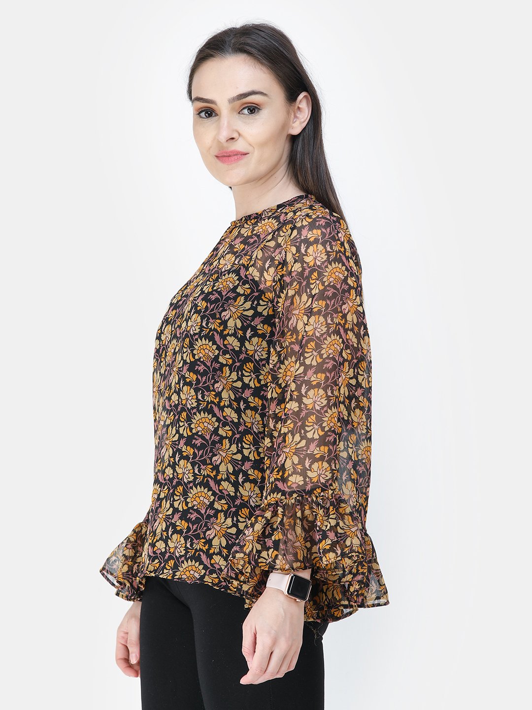 Black Printed Top
