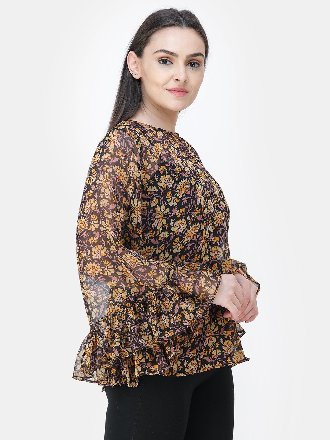 Black Printed Top