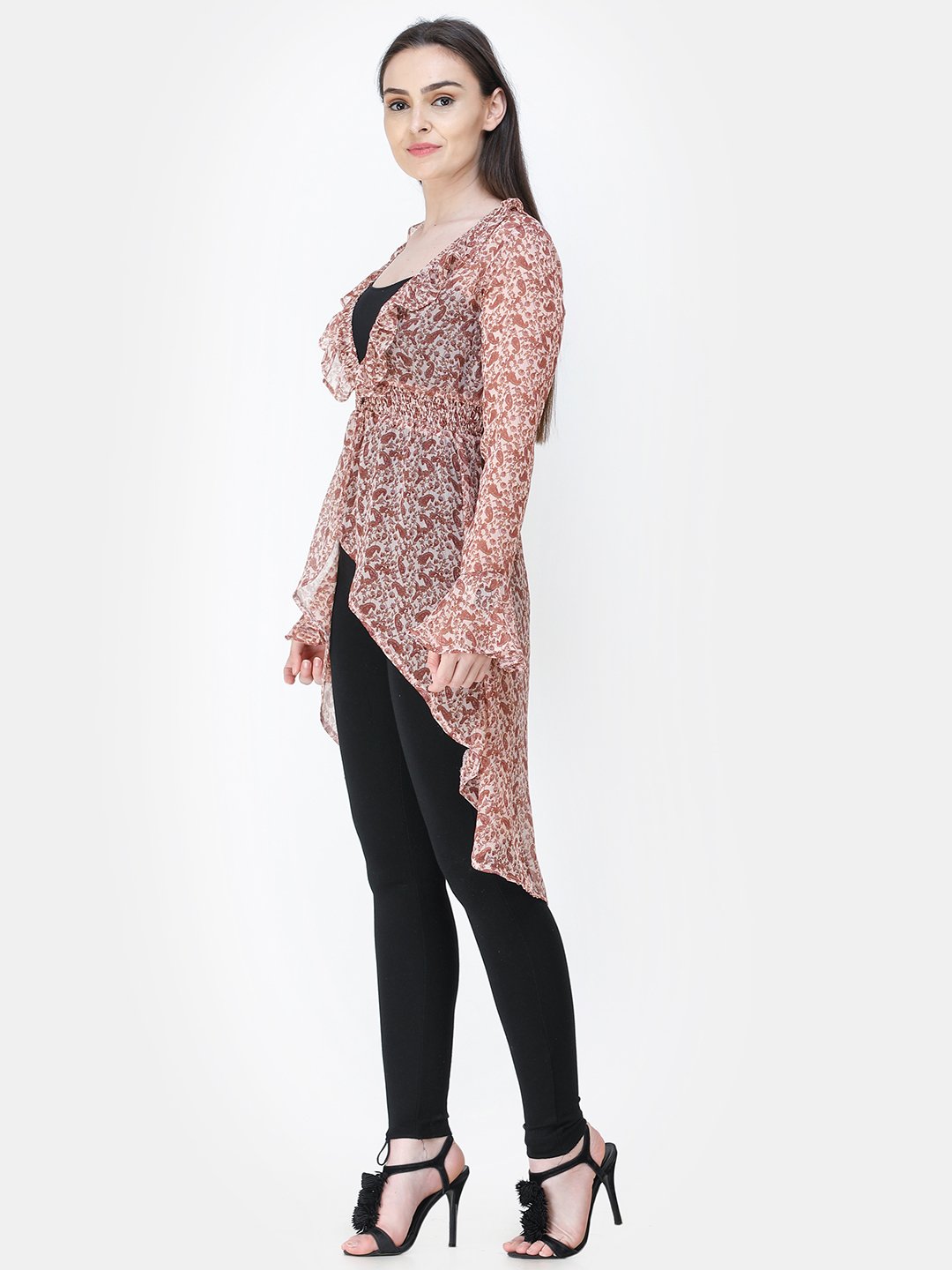 Red Printed Shrug