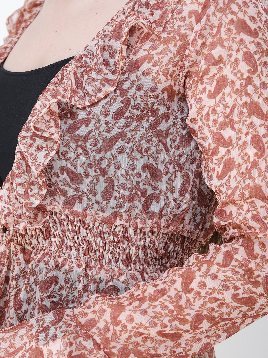 Red Printed Shrug