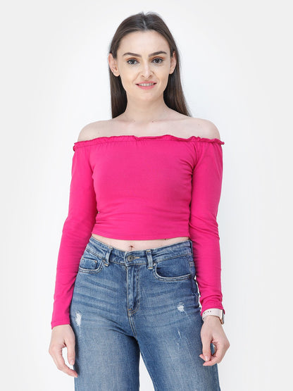 Magenta Solid Top