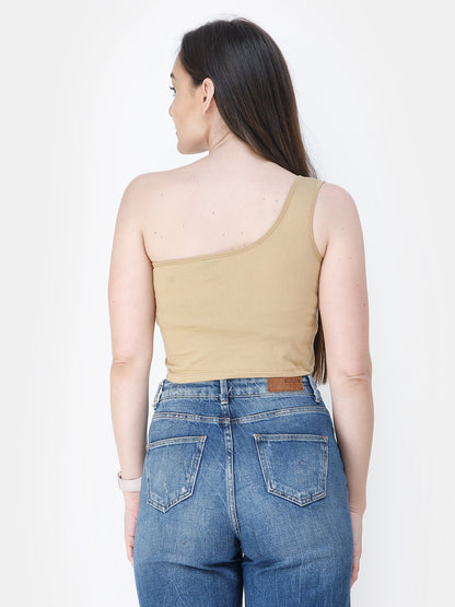 Golden Solid Crop Top