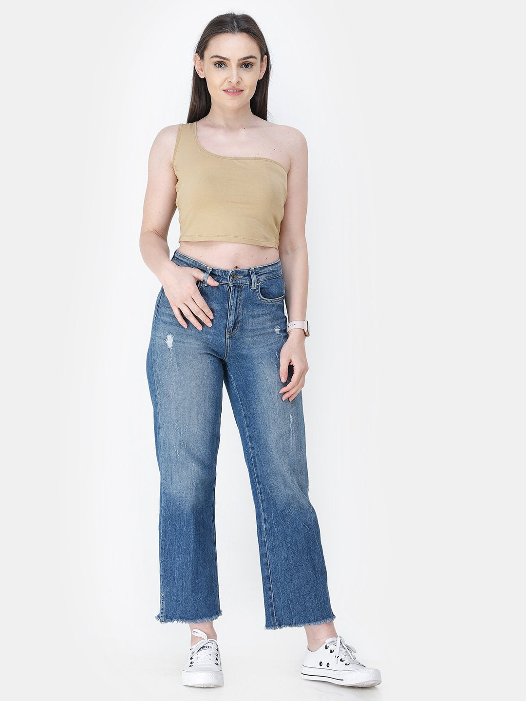 Golden Solid Crop Top