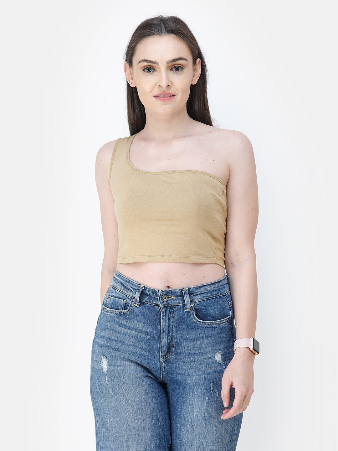 Golden Solid Crop Top