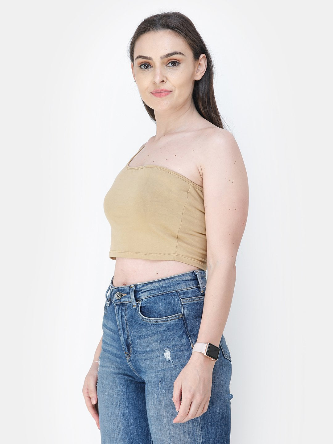 Golden Solid Crop Top